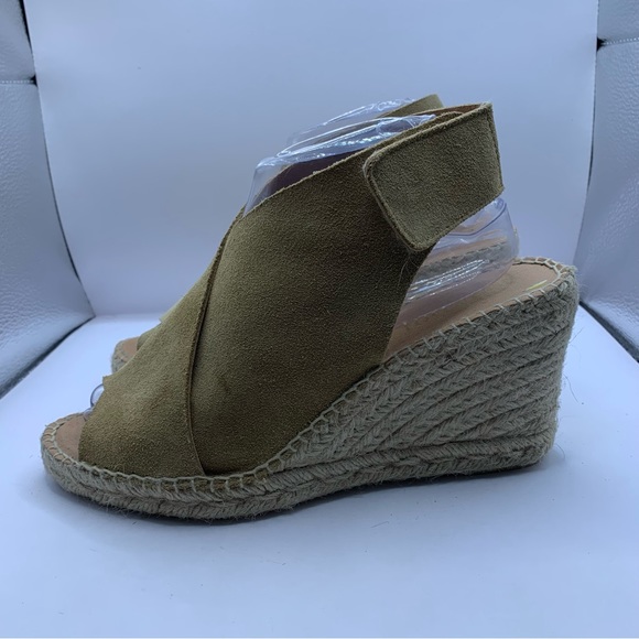 Anthropologie Maypol Carmel Leather Cross Band Espadrilles Wedge Sandals 40US9.5 - Picture 5 of 10